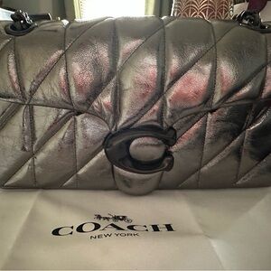 Coach Silver Quilted Tabby 26